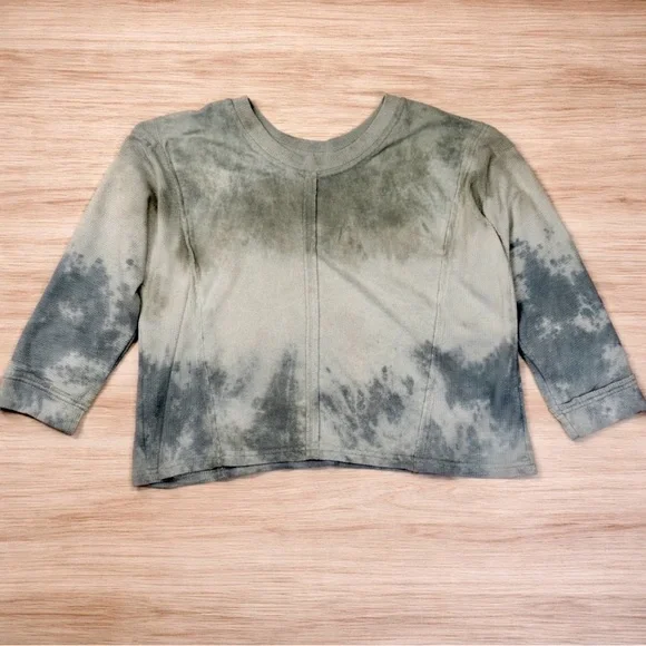 🌿POL Women's Light Green Waffle Knit Dolman Sleeve Top - Picture 3 of 6